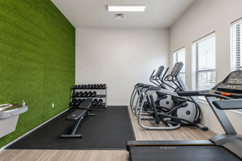 Fitness center with equipment